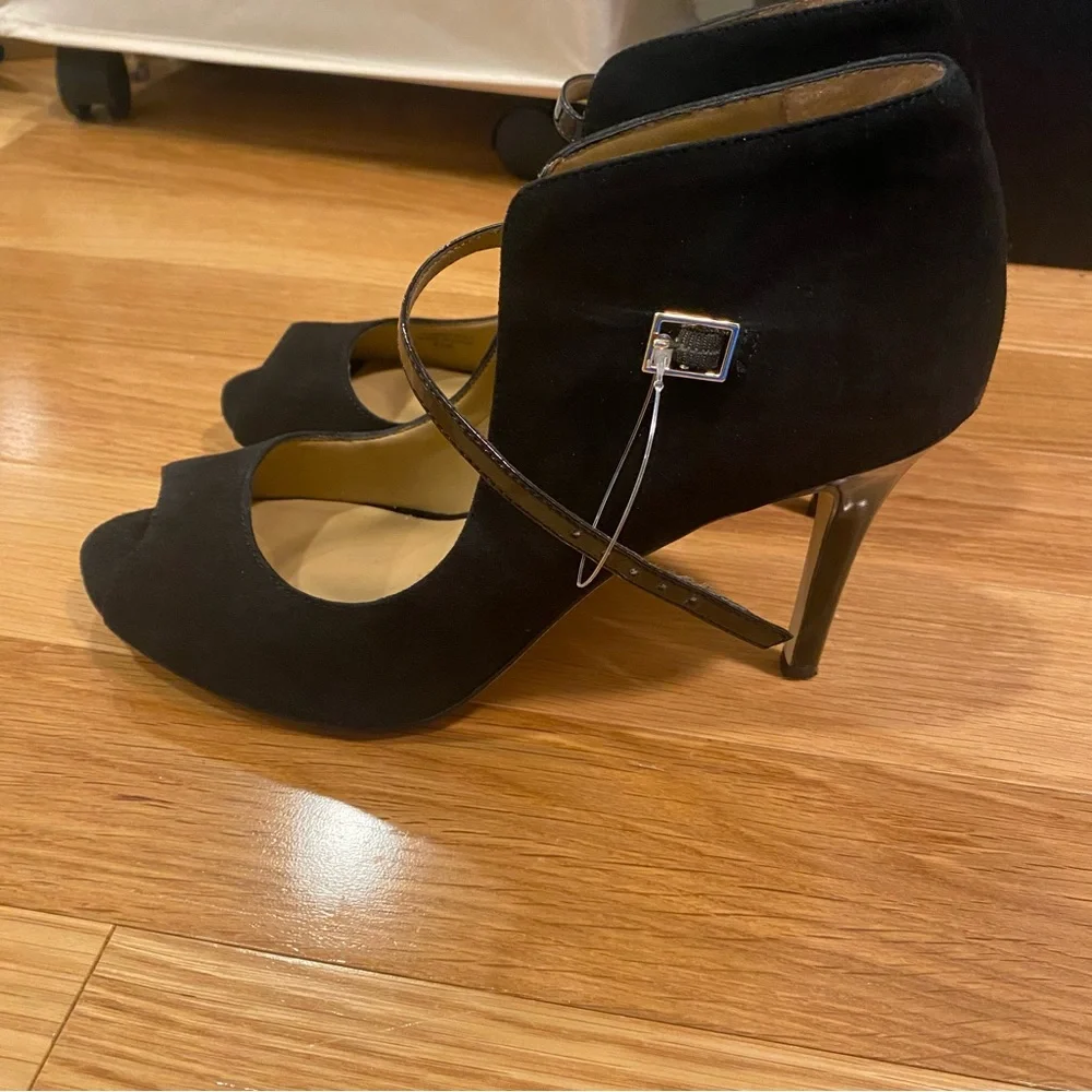 Ann Taylor Suede Peep Toe Stilettos - Picture 4 of 9